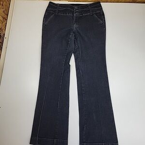 One 5 One Denim Jeans Wide Leg Size 8 Medium Rise Dark Wash Straight Leg